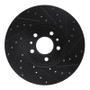 R1 98-02 Ford Crown Victoria Front Left Drilled & Slotted Black Brake Rotor