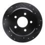 R1 96-02 Ford Crown Victoria Rear Right Drilled & Slotted Black Brake Rotor