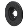 R1 03-05 Lincoln AVIATOR Front Left Drilled & Slotted Black Brake Rotor