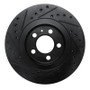 R1 92-95 Volkswagen CORRADO Front Right Drilled & Slotted Black Brake Rotor