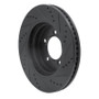R1 06-10 Ford Explorer Front Left Drilled & Slotted Black Brake Rotor