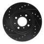 R1 06-11 Fiat Panda (Mexico) Front Right Drilled & Slotted Black Brake Rotor