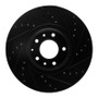 R1 06-07 Mazda 6 Front Left Drilled & Slotted Black Brake Rotor