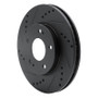 R1 00-24 Chrysler SEBRING Front Left Drilled & Slotted Black Brake Rotor