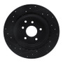 R1 03-08 Infiniti G35 Rear Right Drilled & Slotted Black Brake Rotor
