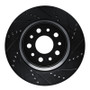 R1 14-16 Maserati Ghibli Rear Right Drilled & Slotted Black Brake Rotor