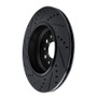 R1 14-16 Maserati Ghibli Rear Right Drilled & Slotted Black Brake Rotor