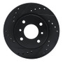 R1 90-92 Infiniti M30 Front Left Drilled & Slotted Black Brake Rotor