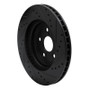 R1 04-09 Lexus RX350 Front Left Drilled & Slotted Black Brake Rotor