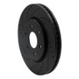 R1 05-25 Nissan Pathfinder Front Left Drilled & Slotted Black Brake Rotor
