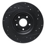R1 16-23 Mazda CX-9 Rear Left Drilled & Slotted Black Brake Rotor