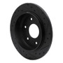 R1 04-15 Infiniti QX56 Rear Left Drilled & Slotted Black Brake Rotor
