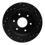 R1 04-15 Infiniti QX56 Rear Left Drilled & Slotted Black Brake Rotor