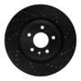 R1 11-19 Ford Explorer Front Right Drilled & Slotted Black Brake Rotor
