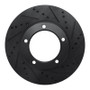 R1 98-07 Lexus LX470 Front Right Drilled & Slotted Black Brake Rotor
