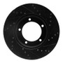 R1 98-07 Lexus LX470 Front Left Drilled & Slotted Black Brake Rotor