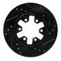 R1 85-12 Nissan D21 Pickup RWD (4 Cyl Excl HD) Front Right Drilled & Slotted Black Brake Rotor