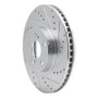 R1 00-10 Pontiac Vibe Front Right Drilled & Slotted Silver Brake Rotor