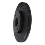 R1 07-14 Nissan Sentra Front Left Drilled & Slotted Black Brake Rotor