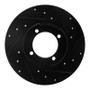 R1 82-84 Mazda B2000 Front Right Drilled & Slotted Black Brake Rotor
