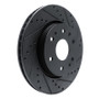 R1 23-25 Chevrolet Colorado Front Right Drilled & Slotted Black Brake Rotor