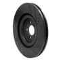 R1 13-14 Ford Mustang Front Left Drilled & Slotted Black Brake Rotor