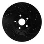 R1 09-15 Toyota Venza Front Left Drilled & Slotted Black Brake Rotor