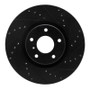 R1 03-23 Infiniti FX35 Front Right Drilled & Slotted Black Brake Rotor