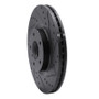 R1 03-23 Infiniti FX35 Front Right Drilled & Slotted Black Brake Rotor