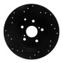 R1 09-13 Pontiac Vibe Rear Right Drilled & Slotted Black Brake Rotor