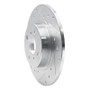 R1 87-89 Toyota MR2 Rear Left Drilled & Slotted Silver Brake Rotor