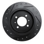 R1 91-94 Nissan Sentra Rear Right Drilled & Slotted Black Brake Rotor