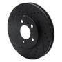 R1 05-10 Ford Mustang Front Left Drilled & Slotted Black Brake Rotor