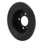 R1 91-94 Nissan Sentra Rear Left Drilled & Slotted Black Brake Rotor