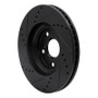 R1 99-07 Lexus ES300 Front Right Drilled & Slotted Black Brake Rotor