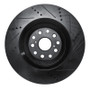 R1 07-23 Lexus LS500h Left Front Drilled & Slotted Black Brake Rotor