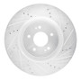 R1 08-15 Mitsubishi Lancer Front Right Drilled & Slotted Silver Brake Rotor