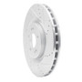 R1 08-15 Mitsubishi Lancer Front Right Drilled & Slotted Silver Brake Rotor