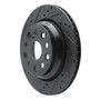 R1 07-17 Lexus LS460 Rear Left Drilled & Slotted Black Brake Rotor