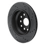 R1 07-17 Lexus LS460 Rear Left Drilled & Slotted Black Brake Rotor