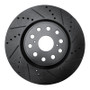 R1 07-23 Lexus LS460 Front Right Drilled & Slotted Black Brake Rotor
