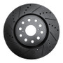 R1 07-23 Lexus LS460 Front Left Drilled & Slotted Black Brake Rotor
