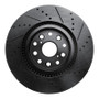 R1 07-23 Lexus LS460 Front Left Drilled & Slotted Black Brake Rotor