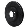 R1 04-09 Buick Allure Front Left Drilled & Slotted Black Brake Rotor