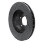 R1 03-15 Audi Q7 Left Front Drilled & Slotted Black Brake Rotor