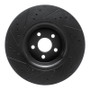 R1 15-21 Ford Edge Front Right Drilled & Slotted Black Brake Rotor
