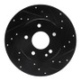 R1 97-98 Mercedes-Benz C230 Front Right Drilled & Slotted Black Brake Rotor