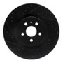 R1 15-21 Ford Edge Front Left Drilled & Slotted Black Brake Rotor