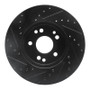 R1 90-95 Mercedes-Benz 300CE Front Right Drilled & Slotted Black Brake Rotor