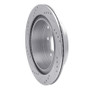 R1 03-24 Infiniti FX45 Rear Right Drilled & Slotted Silver Brake Rotor